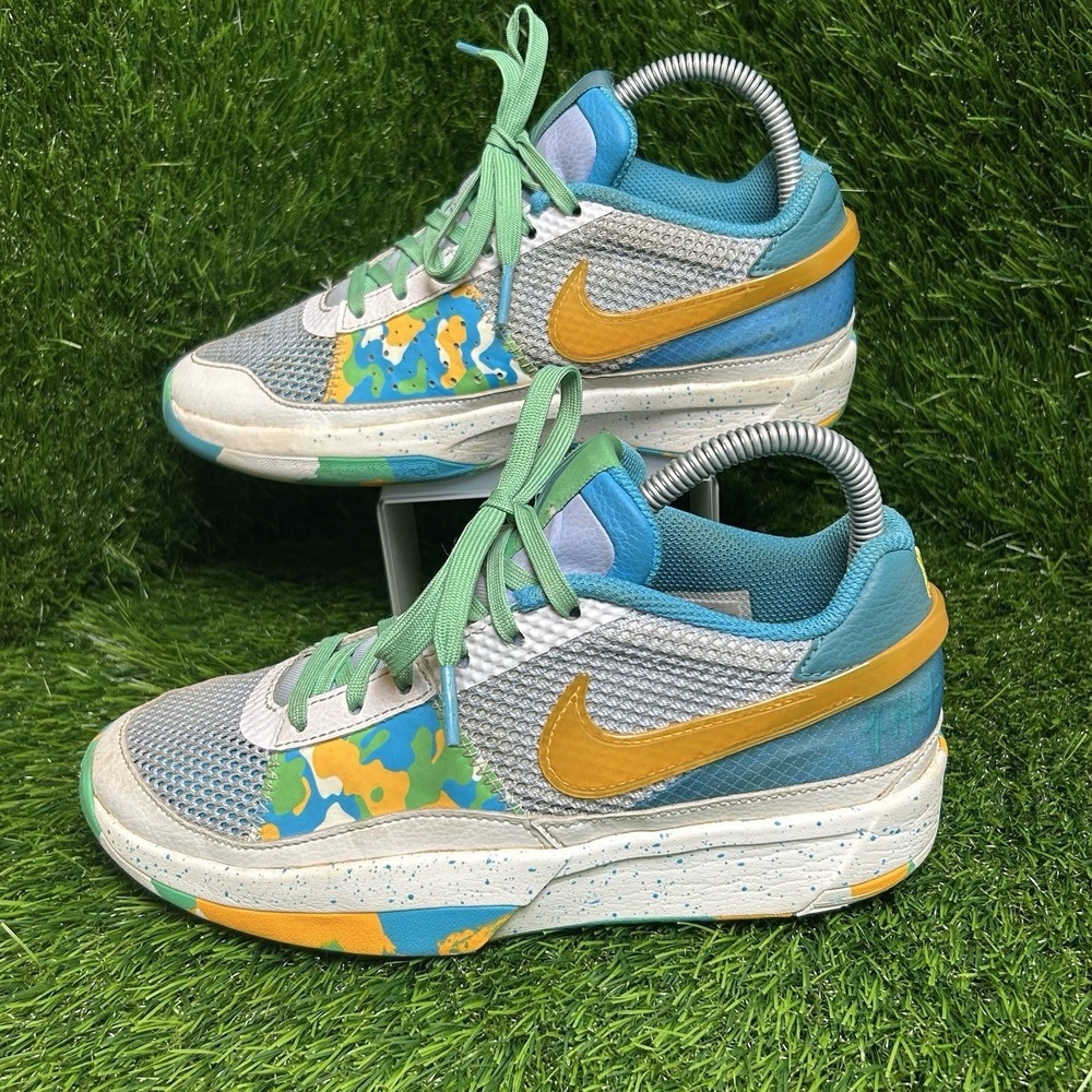 Nike Ja 1 Day One Citron Pulse Baltic Blue Kids Basketball Shoes DX2294-100 5Y - Picture 3 of 9